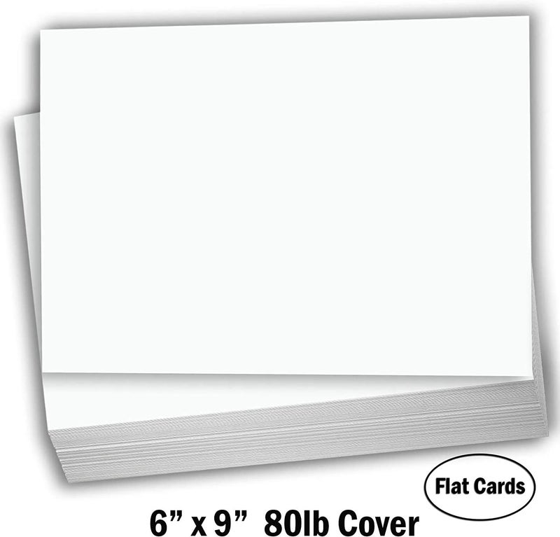 Hamilco White Cardstock Paper 6x9 Blank Index Cards Card Stock 80lb Cover 100 Pack (Bright) - Image 2